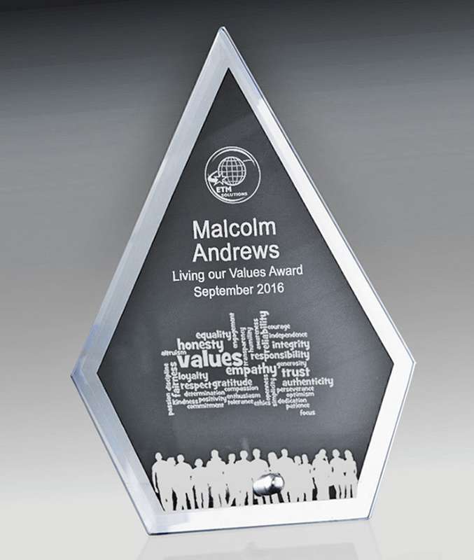 Vetro trasparente con bordo a specchio – Freccia