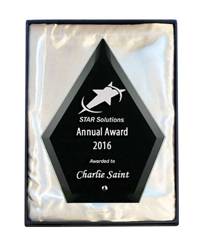 Punta di freccia in vetro laser – nero