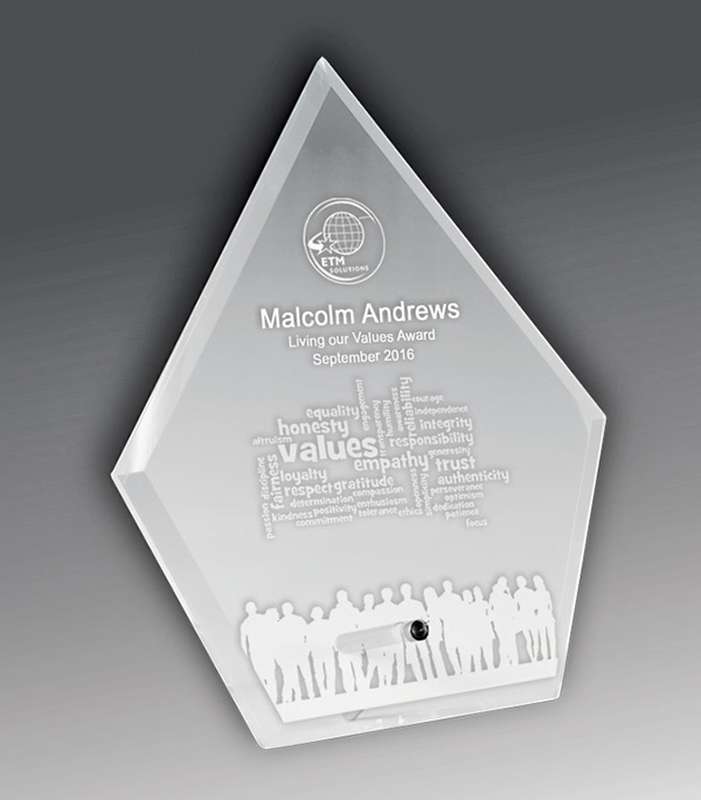 Punta di freccia in vetro laser – trasparente