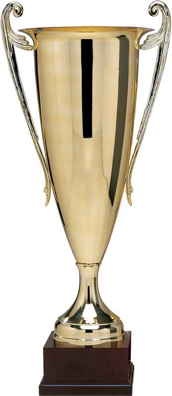 Ex Base in legno a coppa con finitura oro grande