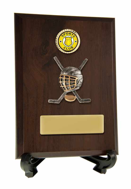 Targa con decorazioni per l’hockey su ghiaccio