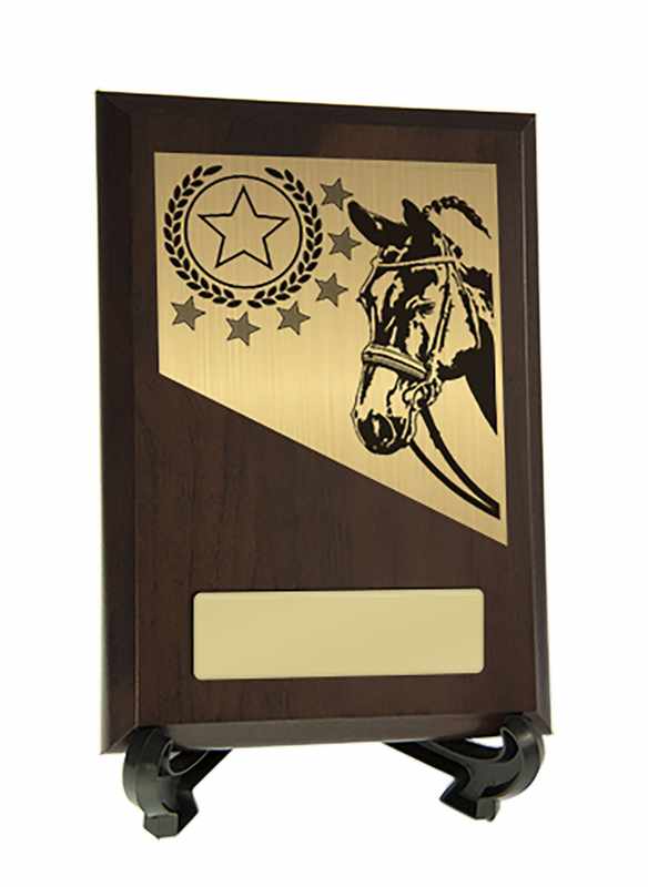 Targa con decorazioni a forma di cavallo