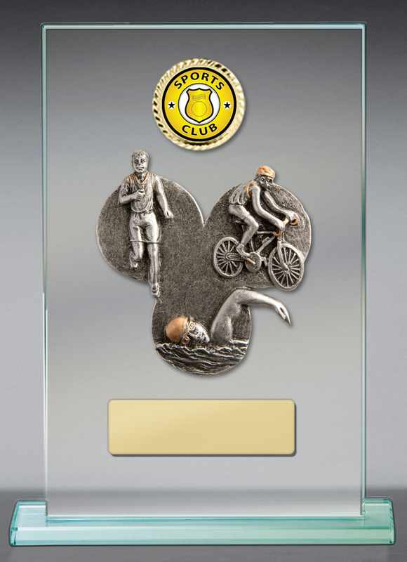 Tema del triathlon su vetro