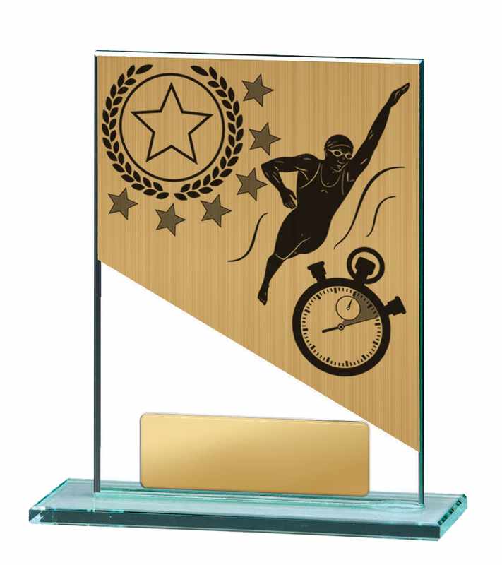 Tema del nuoto su vetro