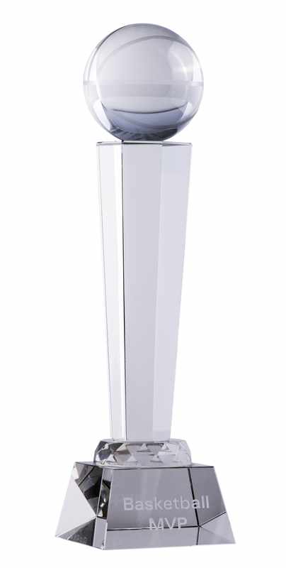 Pallone da basket in cristallo su supporto