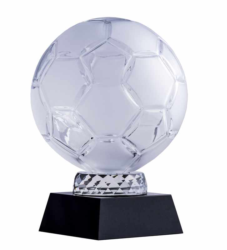 Pallone da calcio in cristallo su supporto