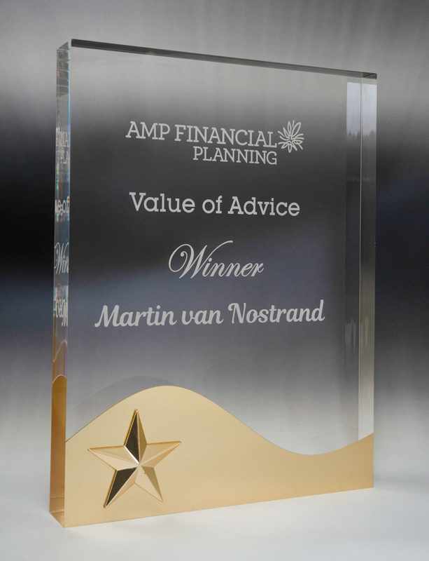 Onda rettangolare in acrilico Golden Glow