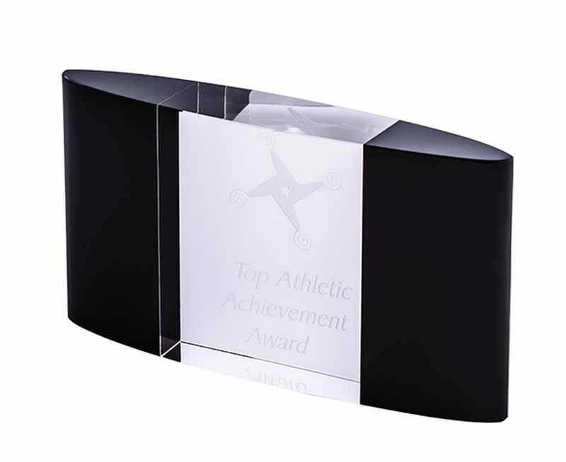 Cristallo nero e trasparente – Blocco curvo