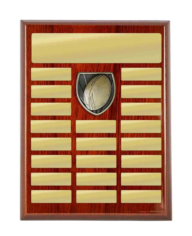 Targa con finiture da rugby
