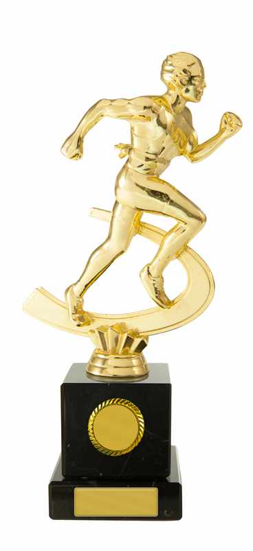 Figura maschile di atleta su colonna