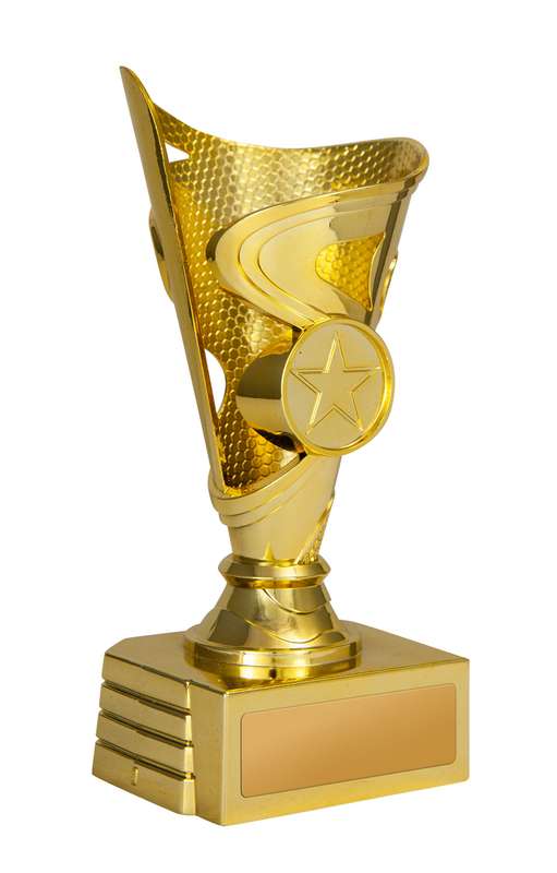 Coppa su base color oro