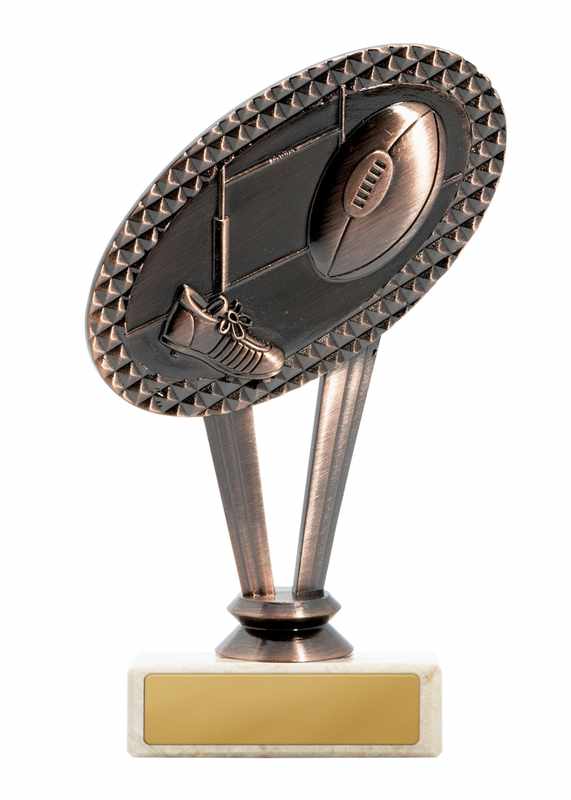 Tema del rugby in metallo sulla base