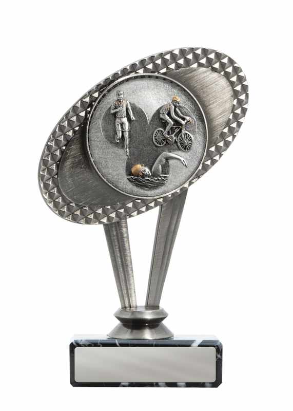 Tema Triathlon in metallo sulla base