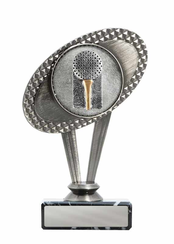 Tema del golf in metallo sulla base