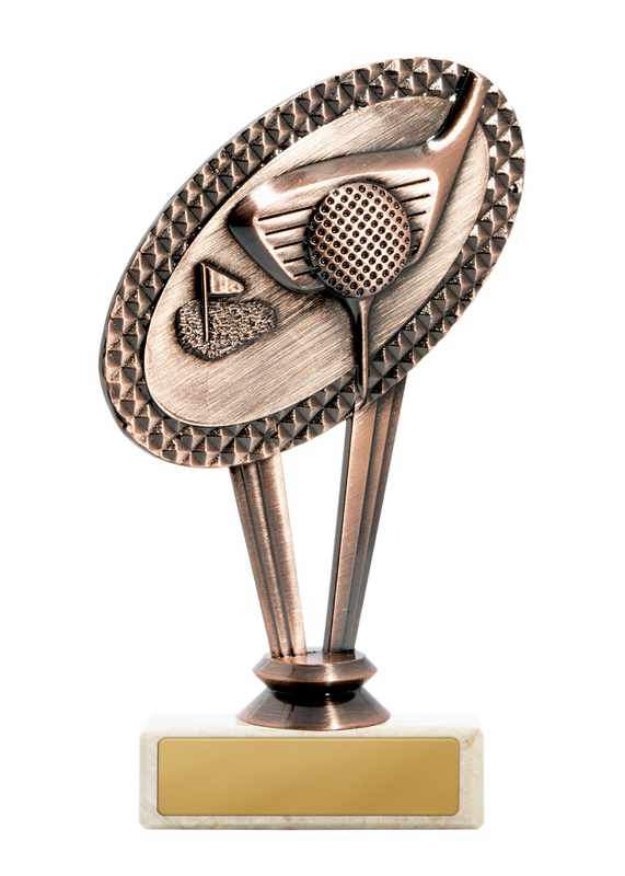 Tema del golf in metallo sulla base