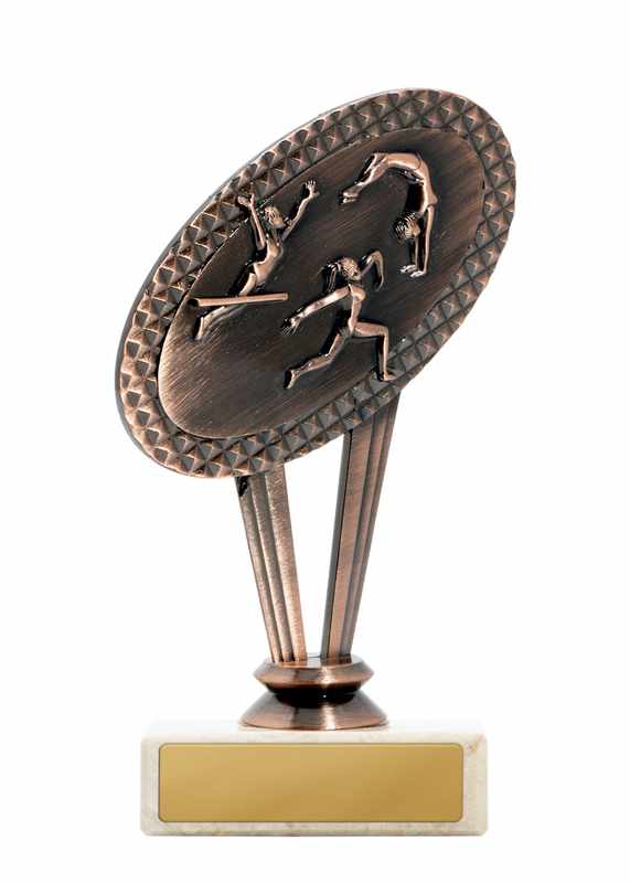 Tema di ginnastica femminile in metallo su base