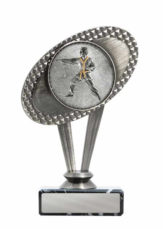 Tema arti marziali in metallo sulla base