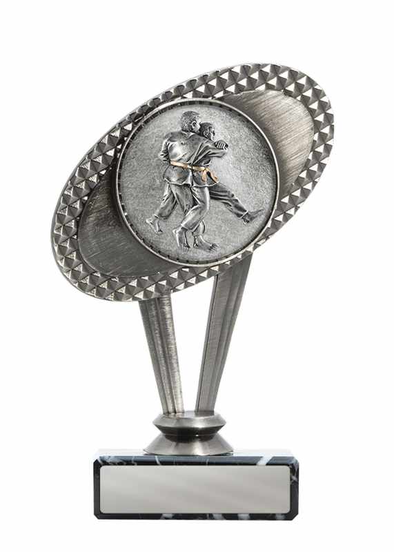 Tema arti marziali in metallo sulla base