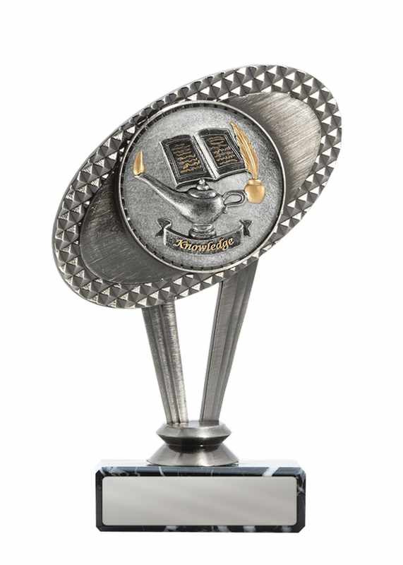 Tema della conoscenza in metallo sulla base