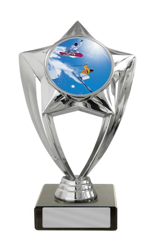 Tema sci/snowboard in plastica sulla base