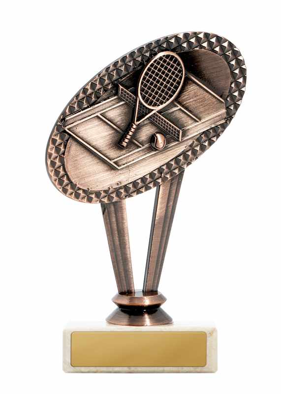 Tema tennis in metallo sulla base