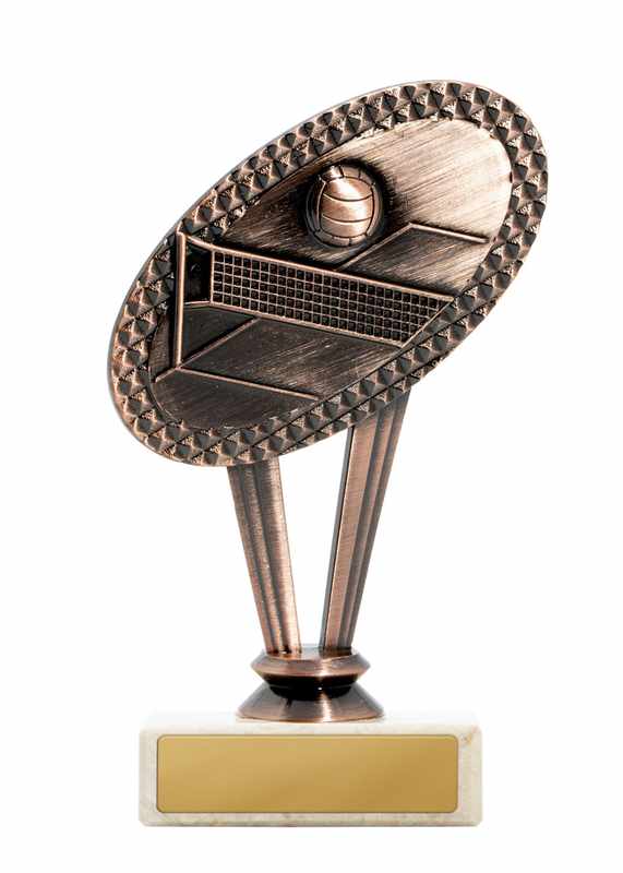 Tema pallavolo in metallo sulla base